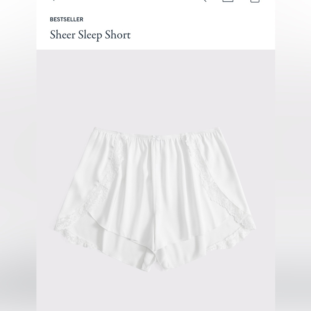 ISO Abercrombie Sheer Sleep Shorts - White